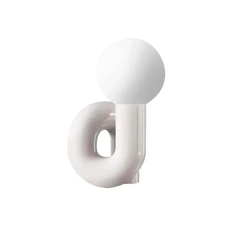 KRUM - Scandi LED Table Lamp / Modern Resin & Glass Light