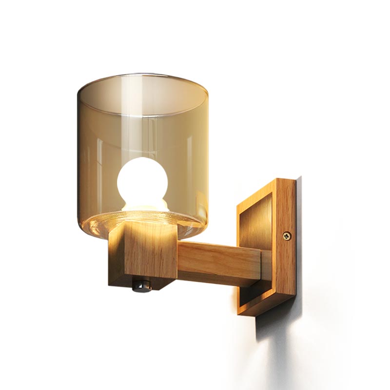 Cognac Modern Glass Wall Sconce