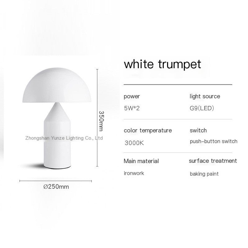 Modern Simple Metal Mushroom Table Lamp Nordic Light Luxury Designer Creative Distinctive Living Room Bedroom Study Bedside Lamp