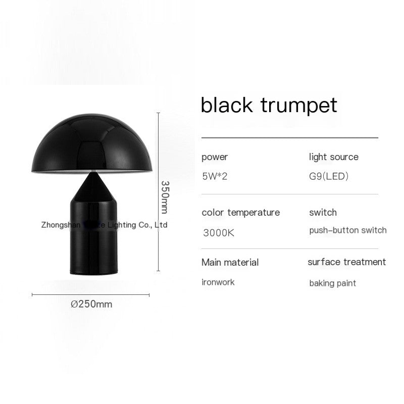 Modern Simple Metal Mushroom Table Lamp Nordic Light Luxury Designer Creative Distinctive Living Room Bedroom Study Bedside Lamp