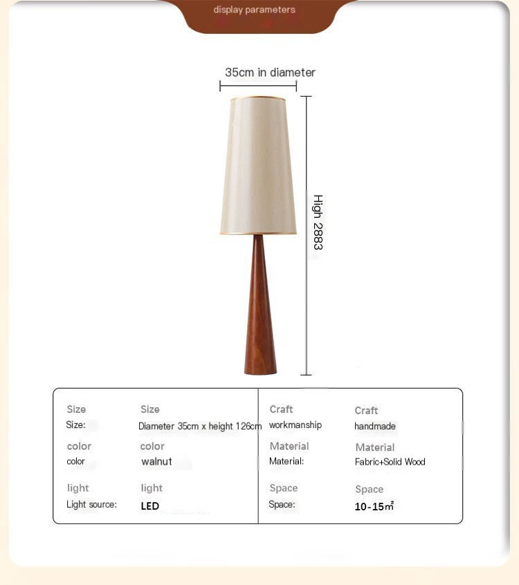 Svelte Modern Floor Lamp - Minimalist Wooden Standing Lamp with Soft Fabric Shade