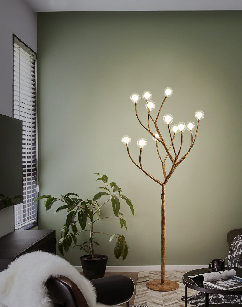 Nordic retro branch lamp living room bedroom resin vertical glass bubble lamp