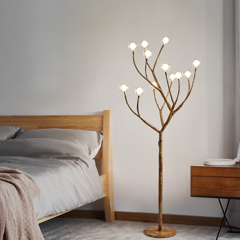 Nordic retro branch lamp living room bedroom resin vertical glass bubble lamp
