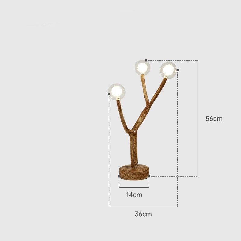 Nordic retro branch lamp living room bedroom resin vertical glass bubble lamp