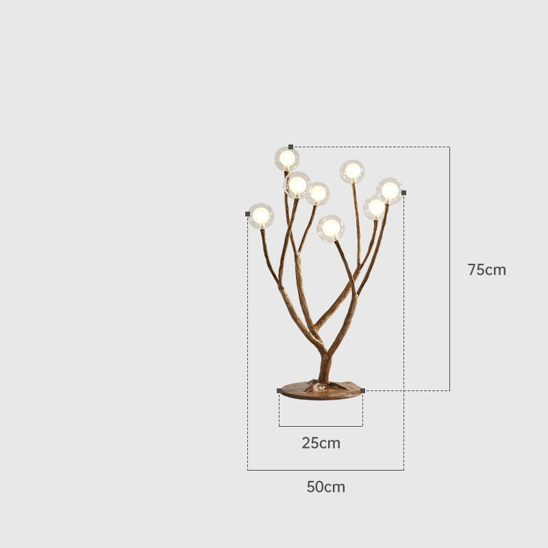Nordic retro branch lamp living room bedroom resin vertical glass bubble lamp