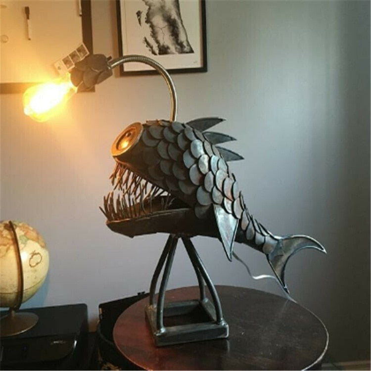 Royallure Angler Fish Lamp – USB Powered LED Night Light for Quirky Home Decor