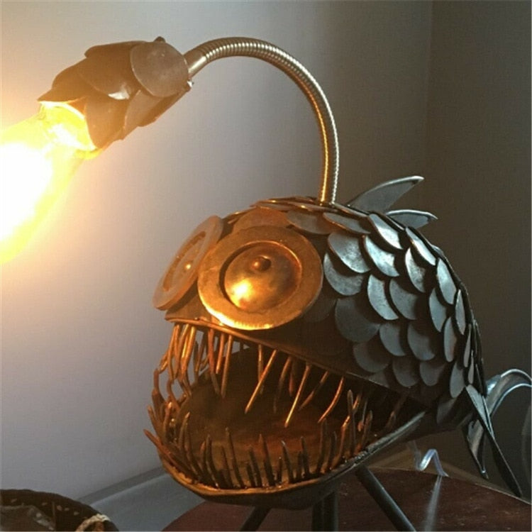 Royallure Angler Fish Lamp – USB Powered LED Night Light for Quirky Home Decor