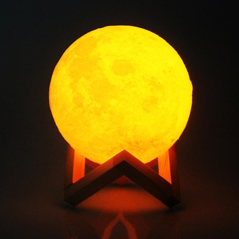 Rechargeable Wireless Dual Color Moon Full Moon Night LED Light