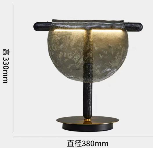 LumoAmber Half-Moon Glass Table Lamp