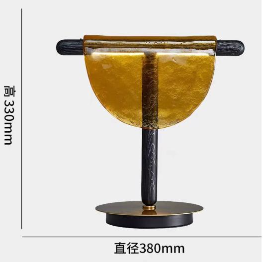LumoAmber Half-Moon Glass Table Lamp