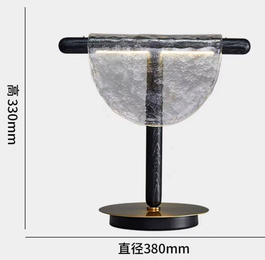 LumoAmber Half-Moon Glass Table Lamp