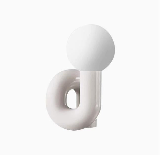 KRUM - Scandi LED Table Lamp / Modern Resin & Glass Light