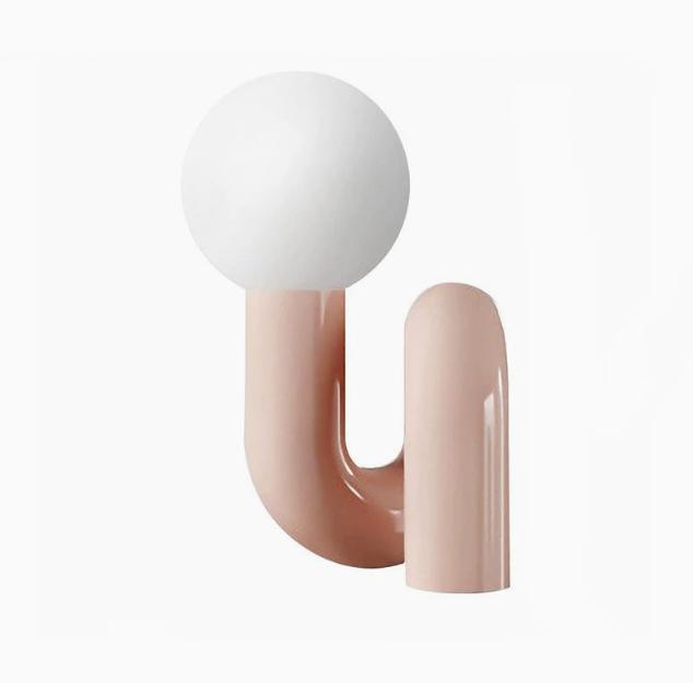 KRUM - Scandi LED Table Lamp / Modern Resin & Glass Light