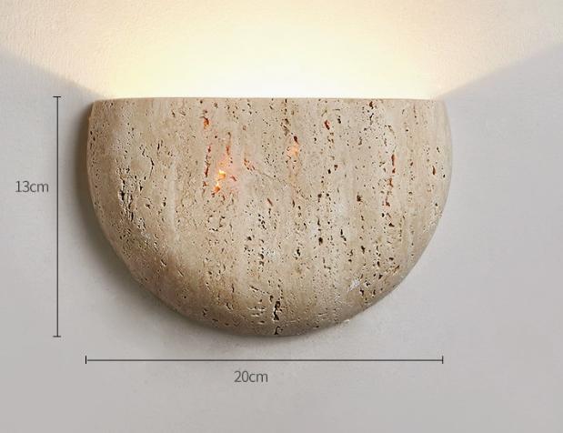 LuxRoyale Wabi-Sabi Stone Retro Wall Sconce Eclipse Warm Glow