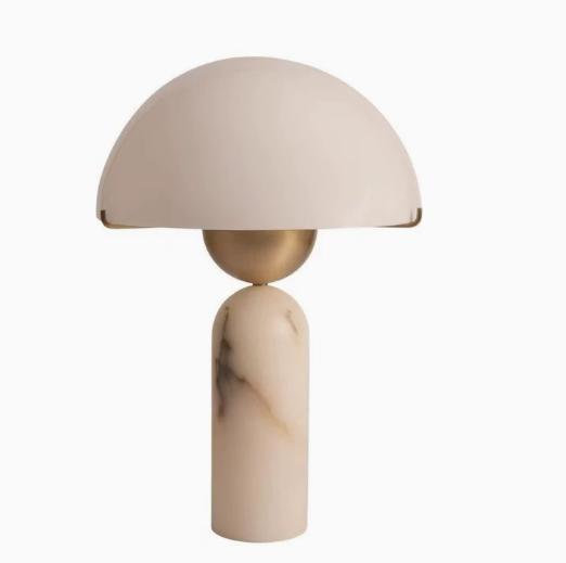 MarbleSphere | Elegant Sculptural Natural Stone Table Lamp for Living Room