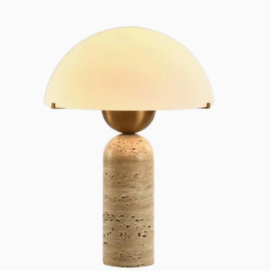 MarbleSphere | Elegant Sculptural Natural Stone Table Lamp for Living Room